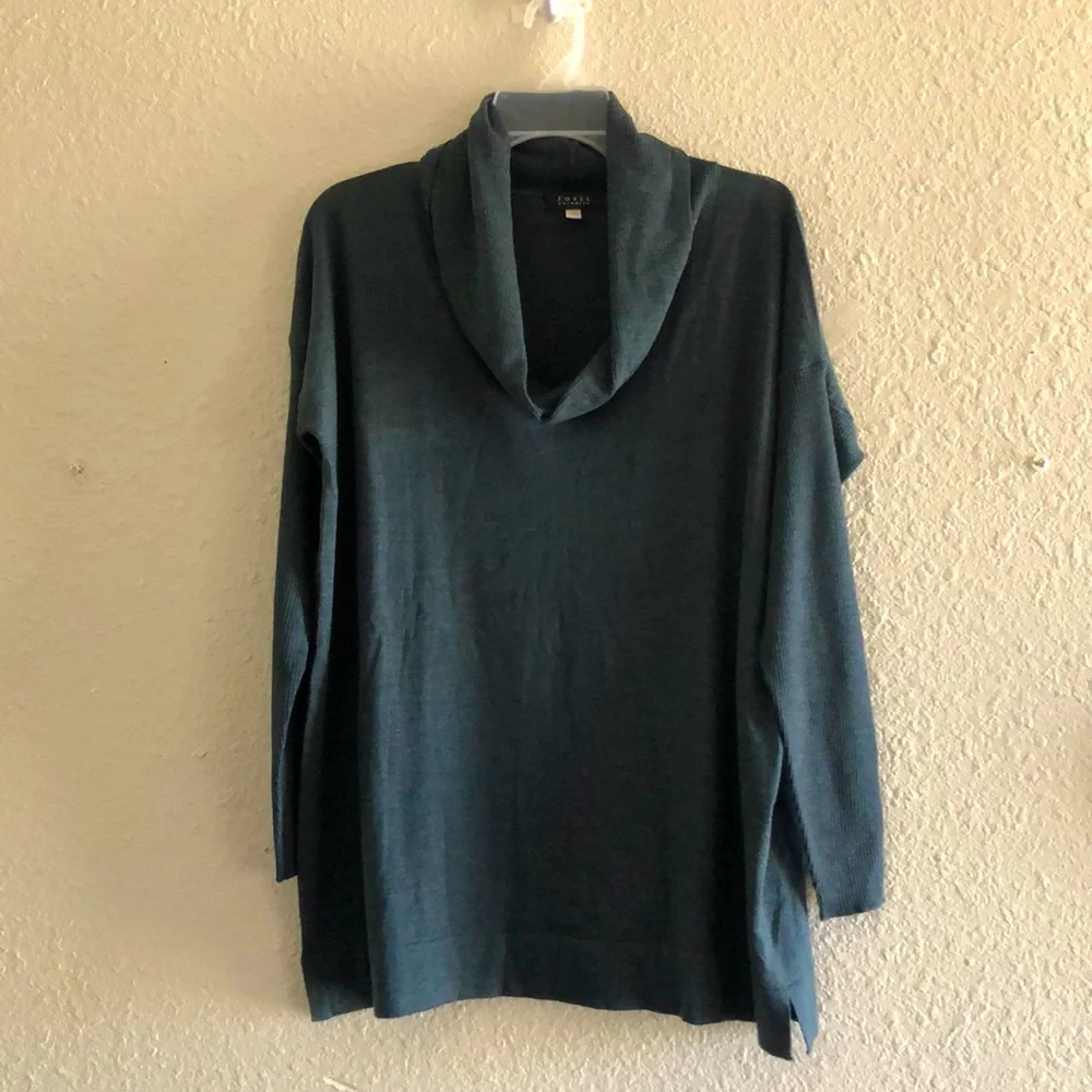 FORTE CASHMERE COWL NECK, DROP SHOULDER, MERINO WOOL AND SILK SWEATER/EUC - Picture 1 of 16